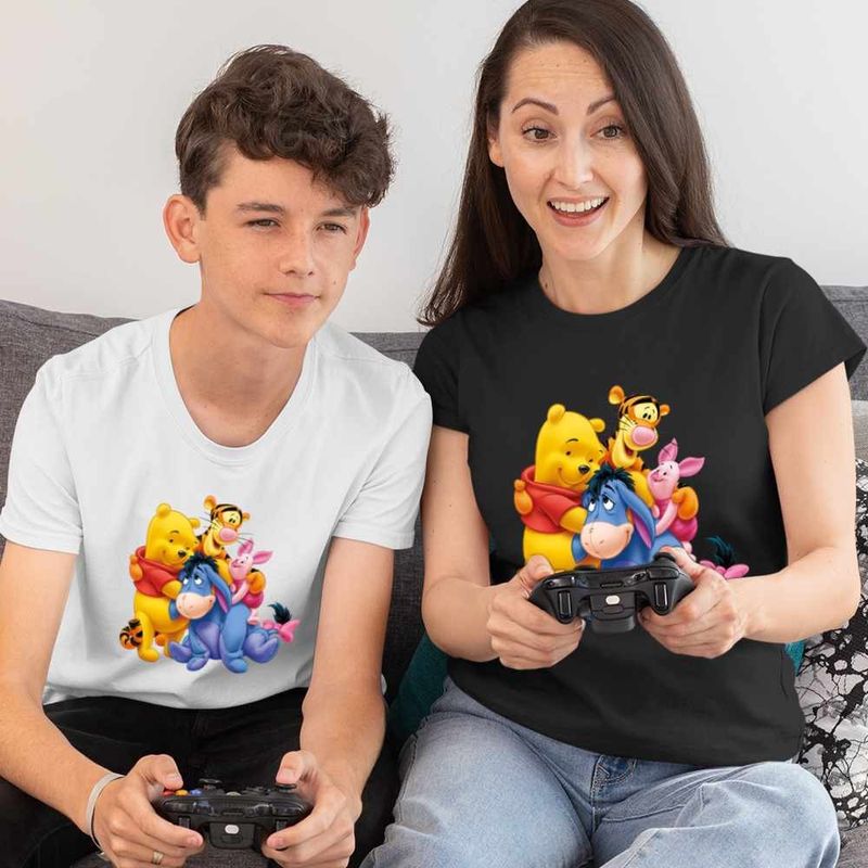 Fashion, accesorii si bijuterii - Femei - Imbracaminte femei - Tricouri si topuri femei - Tricou Femei Ursuletul Winnie the Pooh Familie Puh, alb, marime XL - Infinity.ro