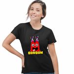 Fashion, accesorii si bijuterii - Femei - Imbracaminte femei - Tricouri si topuri femei - Tricou Femei Banban Happy Desene Animate, negru, marime L - Infinity.ro