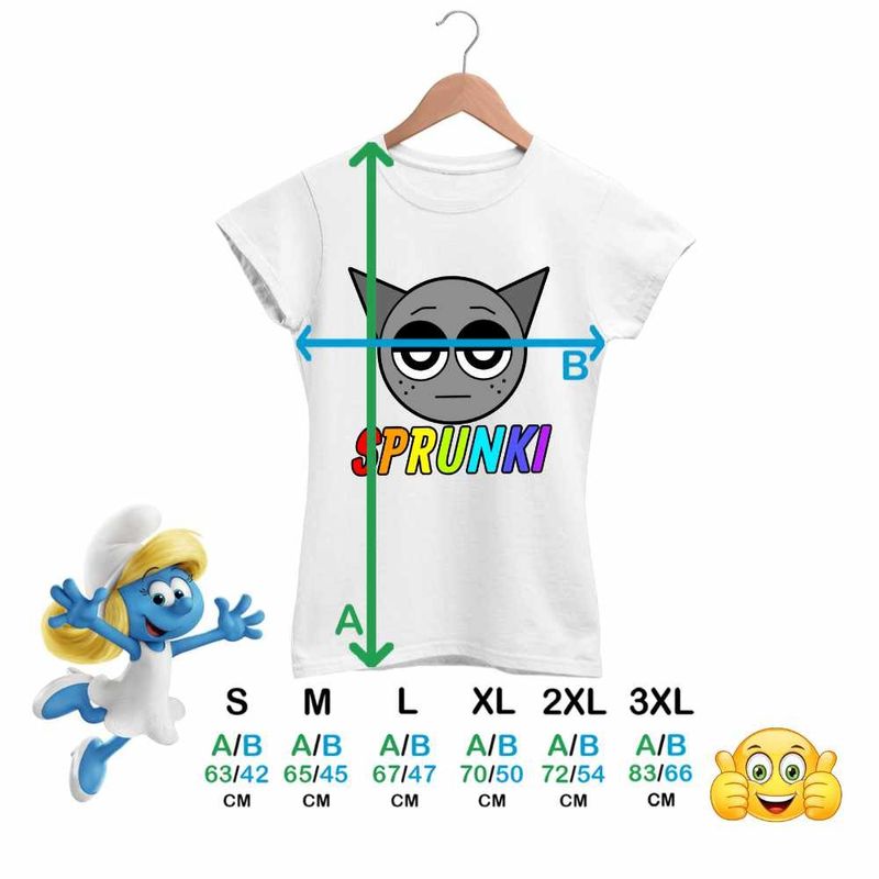 Fashion, accesorii si bijuterii - Femei - Imbracaminte femei - Tricouri si topuri femei - Tricou Femei Sprunki Gray Song Music Game, alb, marime S - Infinity.ro