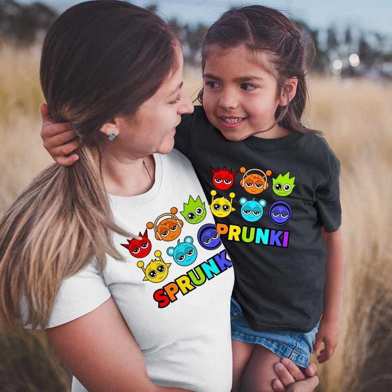 Fashion, accesorii si bijuterii - Femei - Imbracaminte femei - Tricouri si topuri femei - Tricou Femei Sprunki Music Game Mod, negru, marime XL - Infinity.ro