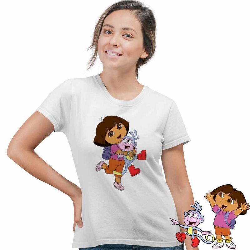 Fashion, accesorii si bijuterii - Femei - Imbracaminte femei - Tricouri si topuri femei - Tricou Femei Dora Exploratoarea Explorere, alb, marime XL - Infinity.ro