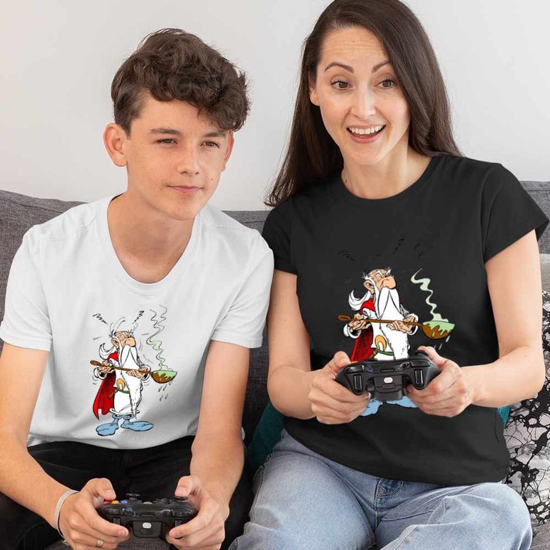Fashion, accesorii si bijuterii - Femei - Imbracaminte femei - Tricouri si topuri femei - Tricou Femei Getafix Asterix Obelix Cleopatra, alb, marime L - Infinity.ro