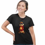 Fashion, accesorii si bijuterii - Femei - Imbracaminte femei - Tricouri si topuri femei - Tricou Femei Alvin Veverita Alvinnn Veveritele, negru, marime L - Infinity.ro