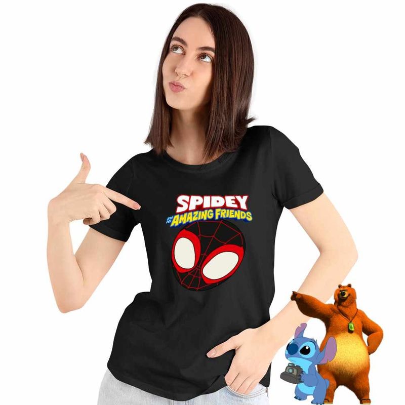 Fashion, accesorii si bijuterii - Femei - Imbracaminte femei - Tricouri si topuri femei - Tricou Femei Spin Paienjenelul Marvel, negru, marime M - Infinity.ro