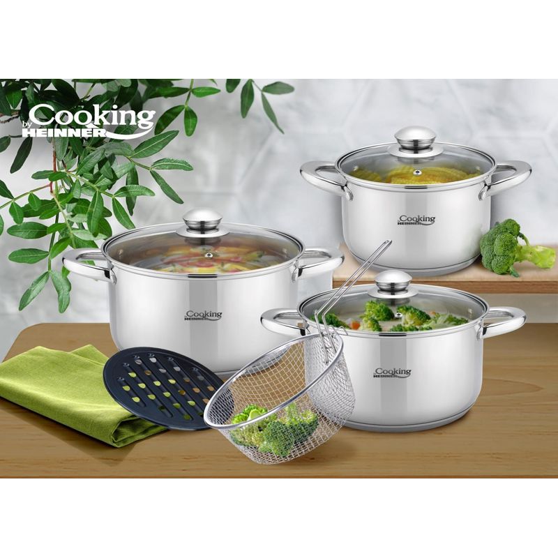 Casa si Gradina - Bucatarie si vesela - Vase pentru gatit - Oale si cratite - Set gatit din inox 8 piese, Victoria, Cooking by Heinner - Infinity.ro