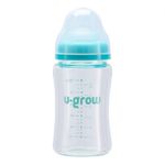 Jucarii, Copii si Bebe - Hrana si alaptare - Biberoane, suzete si accesorii hranire - Biberoane, tetine si accesorii - Biberon de sticla180 ml+2 tetine, U-Grow - Infinity.ro