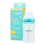 Jucarii, Copii si Bebe - Hrana si alaptare - Biberoane, suzete si accesorii hranire - Biberoane, tetine si accesorii - Biberon de sticla180 ml+2 tetine, U-Grow - Infinity.ro