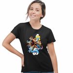 Fashion, accesorii si bijuterii - Femei - Imbracaminte femei - Tricouri si topuri femei - Tricou Femei Alvin Bluey Stich Strumfii Strumfita Trupa Muzicala Chitara, negru, marime 3XL - Infinity.ro