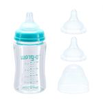 Jucarii, Copii si Bebe - Hrana si alaptare - Biberoane, suzete si accesorii hranire - Biberoane, tetine si accesorii - Biberon de sticla180 ml+2 tetine, U-Grow - Infinity.ro