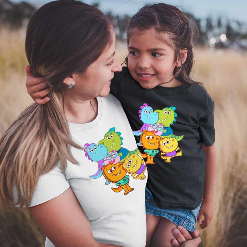 Fashion, accesorii si bijuterii - Femei - Imbracaminte femei - Tricouri si topuri femei - Tricou Femei Tim Rex Toata Familia Spatiu Dinozauri Cosmos, negru, marime XL - Infinity.ro