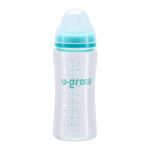 Jucarii, Copii si Bebe - Hrana si alaptare - Biberoane, suzete si accesorii hranire - Biberoane, tetine si accesorii - Biberon de sticla 260 ml+2 tetine extra, U-Grow - Infinity.ro