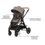 Jucarii, Copii si Bebe - Carucioare si articole de transport - Carucioare - Carucioare sport - Carucior Kinderkraft Esme Pro, 3 in 1, Sand Beige - Infinity.ro