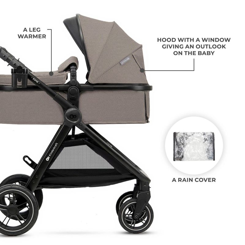 Jucarii, Copii si Bebe - Carucioare si articole de transport - Carucioare - Carucioare sport - Carucior Kinderkraft Esme Pro, 3 in 1, Sand Beige - Infinity.ro