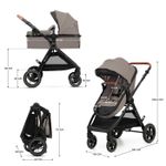Jucarii, Copii si Bebe - Carucioare si articole de transport - Carucioare - Carucioare sport - Carucior Kinderkraft Esme Pro, 3 in 1, Sand Beige - Infinity.ro