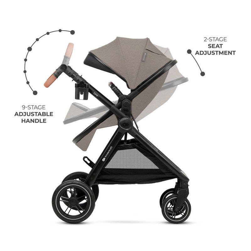 Jucarii, Copii si Bebe - Carucioare si articole de transport - Carucioare - Carucioare sport - Carucior Kinderkraft Esme Pro, 3 in 1, Sand Beige - Infinity.ro