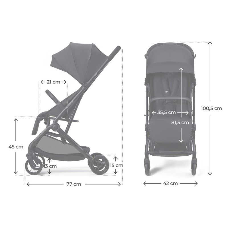 Jucarii, Copii si Bebe - Carucioare si articole de transport - Carucioare - Carucioare sport - Carucior sport Kinderkraft Indy3, Coal Black - Infinity.ro