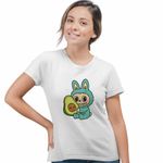 Fashion, accesorii si bijuterii - Femei - Imbracaminte femei - Tricouri si topuri femei - Tricou Femei Labubu Avocado, alb, marime XL - Infinity.ro