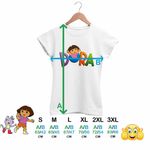 Fashion, accesorii si bijuterii - Femei - Imbracaminte femei - Tricouri si topuri femei - Tricou Femei Desene Animate Dora Exploratoarea Explorer, alb, marime L - Infinity.ro