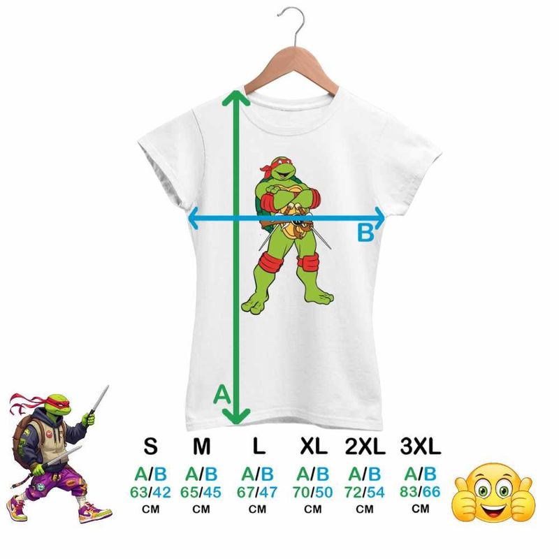 Fashion, accesorii si bijuterii - Femei - Imbracaminte femei - Tricouri si topuri femei - Tricou Femei Testoasele Ninja Rafael Raphael Rafaelo Cutite, alb, marime S - Infinity.ro