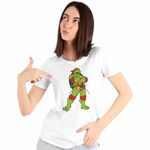 Fashion, accesorii si bijuterii - Femei - Imbracaminte femei - Tricouri si topuri femei - Tricou Femei Testoasele Ninja Rafael Raphael Rafaelo Cutite, alb, marime S - Infinity.ro