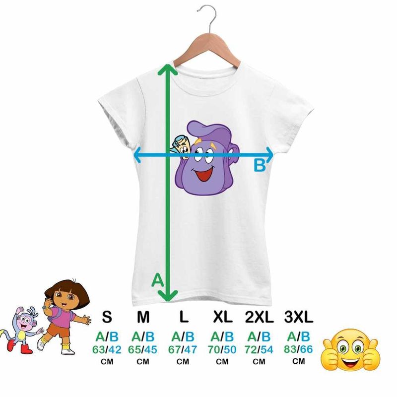 Fashion, accesorii si bijuterii - Femei - Imbracaminte femei - Tricouri si topuri femei - Tricou Femei Dora Explorer Ghiozdan Harta Actiune, alb, marime S - Infinity.ro