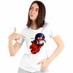 Fashion, accesorii si bijuterii - Femei - Imbracaminte femei - Tricouri si topuri femei - Tricou Femei Miraculos Buburuza Marinette Ladybug Miraculous, alb, marime XL - Infinity.ro