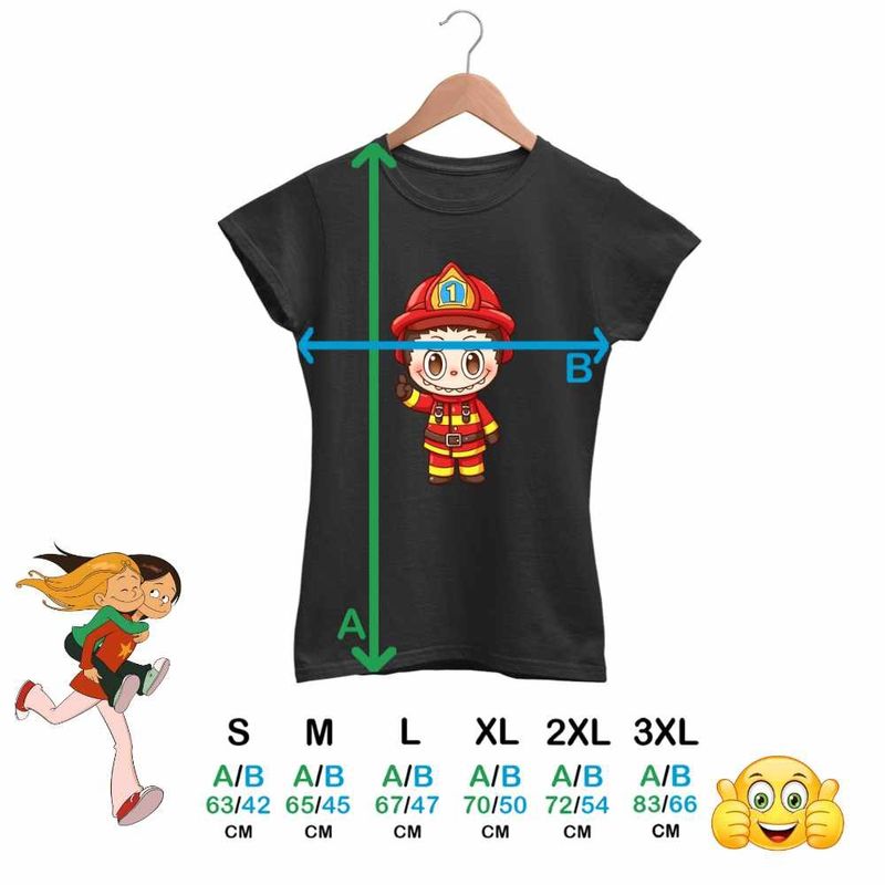 Fashion, accesorii si bijuterii - Femei - Imbracaminte femei - Tricouri si topuri femei - Tricou Femei Labubu Pompier, negru, marime L - Infinity.ro