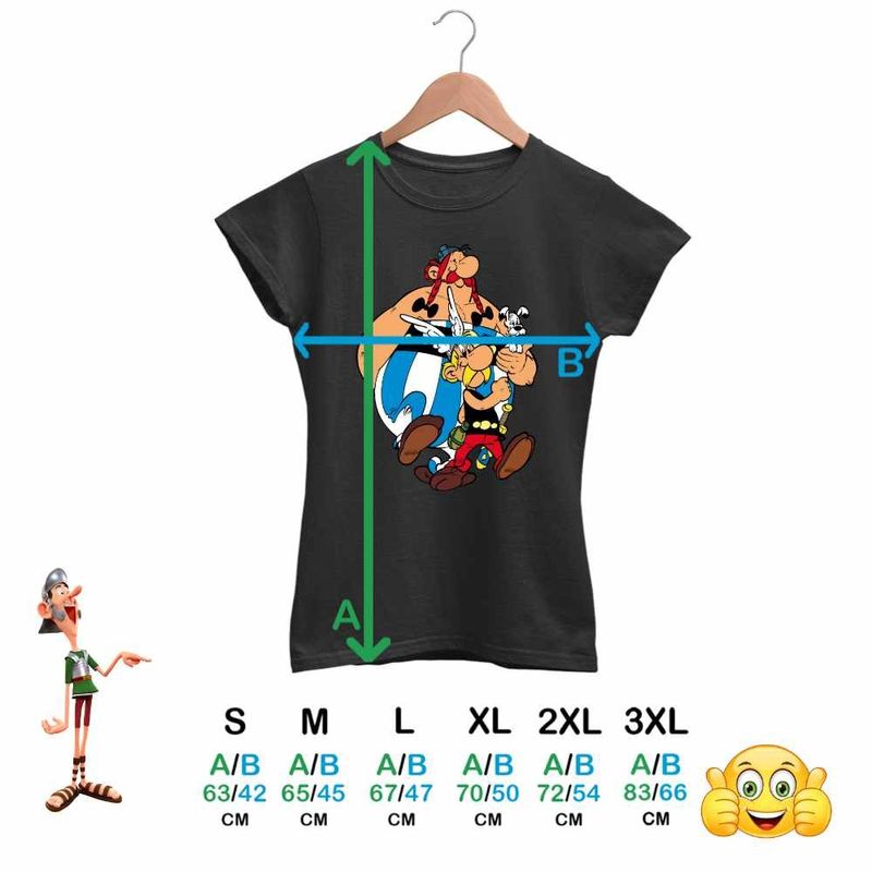 Fashion, accesorii si bijuterii - Femei - Imbracaminte femei - Tricouri si topuri femei - Tricou Femei Asterix Obelix Dogmatix Caesar Cleopatra, negru, marime S - Infinity.ro