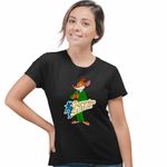 Fashion, accesorii si bijuterii - Femei - Imbracaminte femei - Tricouri si topuri femei - Tricou Femei Geronimo Stilton Desene Animate Ziarist, negru, marime L - Infinity.ro