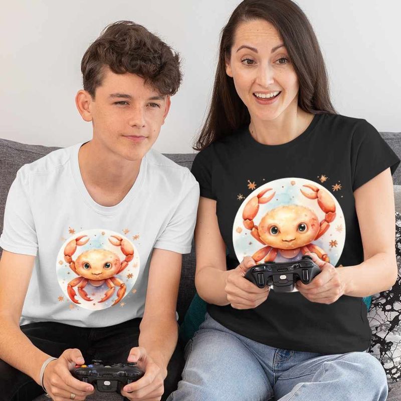 Fashion, accesorii si bijuterii - Femei - Imbracaminte femei - Tricouri si topuri femei - Tricou Femei Rac Baby Zodiac Horoscop Cancer Astrologie, alb, marime S - Infinity.ro