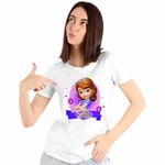 Fashion, accesorii si bijuterii - Femei - Imbracaminte femei - Tricouri si topuri femei - Tricou Femei Printesa Sofia the First, alb, marime L - Infinity.ro