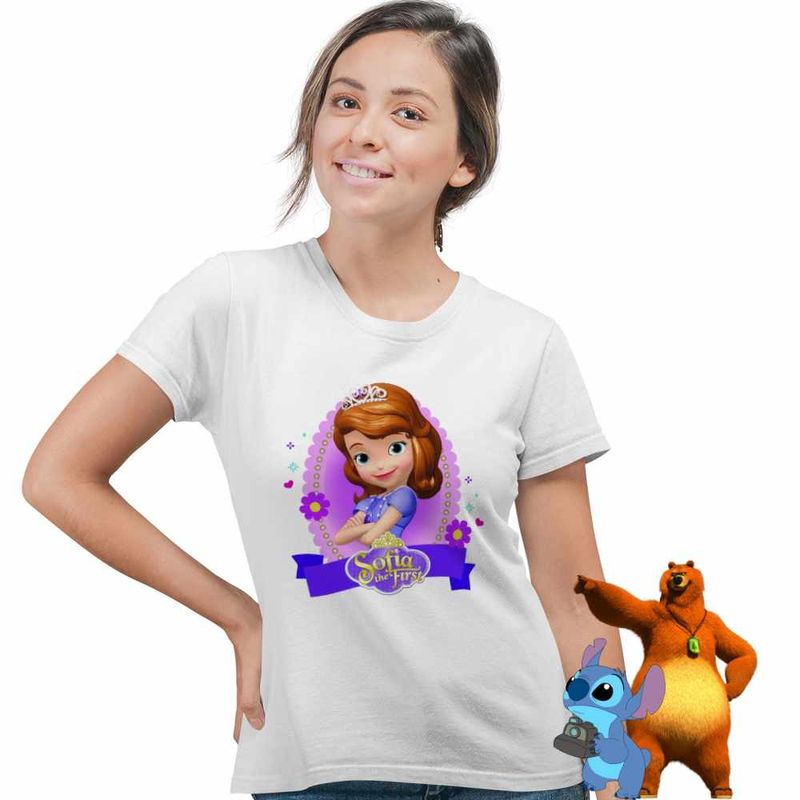 Fashion, accesorii si bijuterii - Femei - Imbracaminte femei - Tricouri si topuri femei - Tricou Femei Printesa Sofia the First, alb, marime L - Infinity.ro