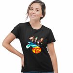 Fashion, accesorii si bijuterii - Femei - Imbracaminte femei - Tricouri si topuri femei - Tricou Femei Phineas Ferb Candace Surf Vacanta, negru, marime S - Infinity.ro
