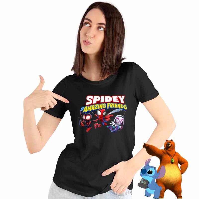 Fashion, accesorii si bijuterii - Femei - Imbracaminte femei - Tricouri si topuri femei - Tricou Femei Spin Paienjenel Fantoma Paianjen Spidey, negru, marime L - Infinity.ro