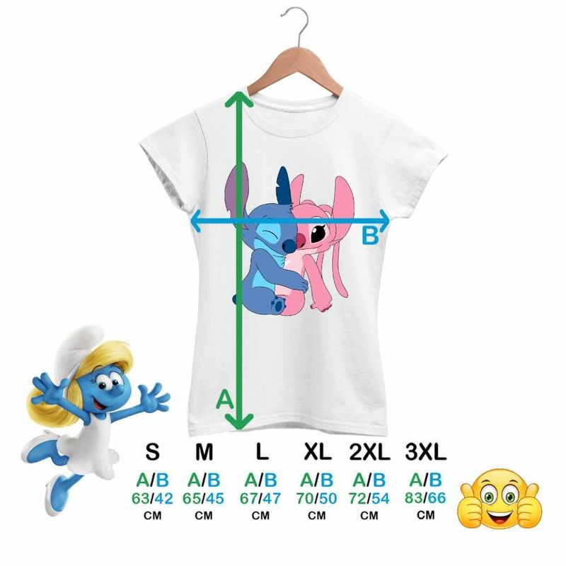 Fashion, accesorii si bijuterii - Femei - Imbracaminte femei - Tricouri si topuri femei - Tricou Femei Stitch Angel Hug Valentines Day Dragobete, alb, marime 3XL - Infinity.ro