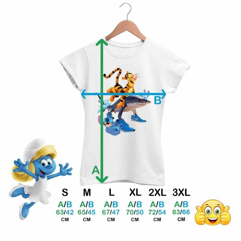 Fashion, accesorii si bijuterii - Femei - Imbracaminte femei - Tricouri si topuri femei - Tricou Femei Tigger Tralalero Tralala Stitch Tigru Rechin, alb, marime S - Infinity.ro
