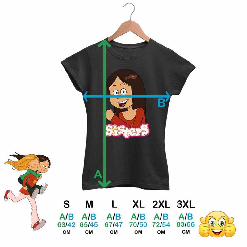 Fashion, accesorii si bijuterii - Femei - Imbracaminte femei - Tricouri si topuri femei - Tricou Femei Surorile Wendy The Sisters Desene, negru, marime XL - Infinity.ro