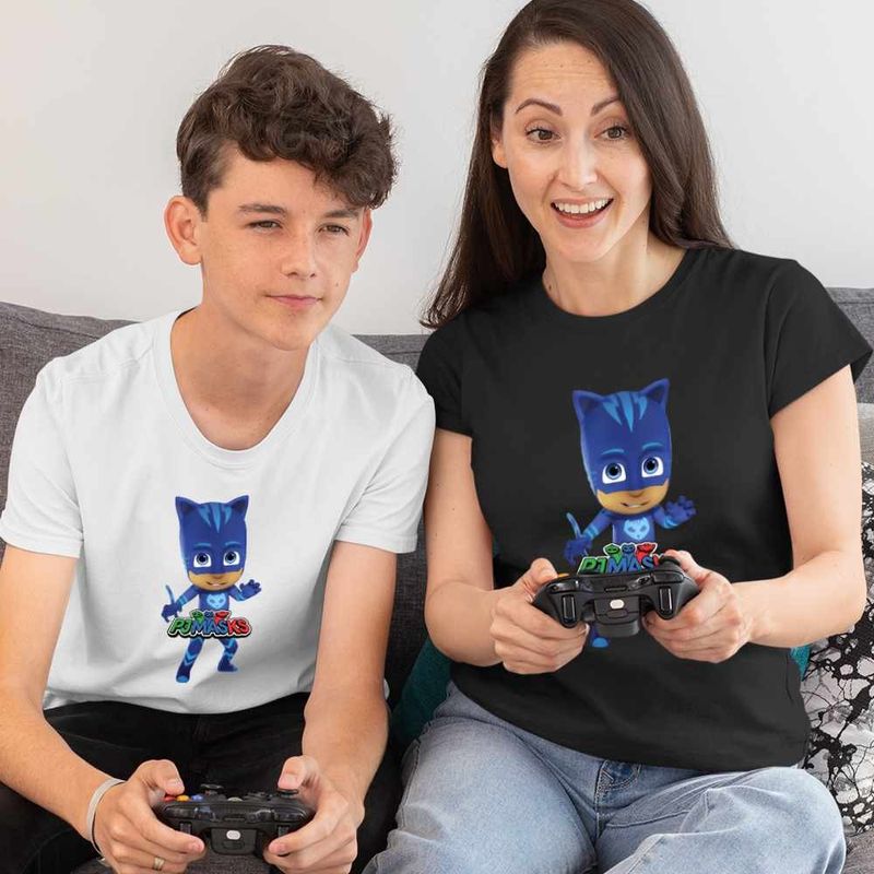 Fashion, accesorii si bijuterii - Femei - Imbracaminte femei - Tricouri si topuri femei - Tricou Femei Pj Masks Catboy Eroii Pijama, alb, marime XL - Infinity.ro