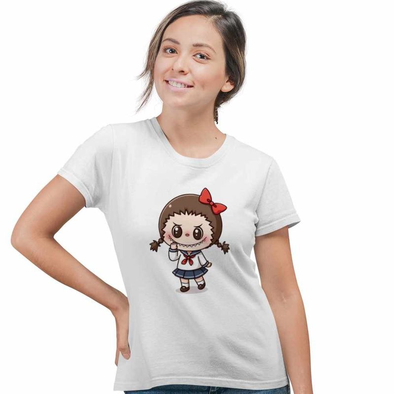 Fashion, accesorii si bijuterii - Femei - Imbracaminte femei - Tricouri si topuri femei - Tricou Femei Labubu Annabelle Horror Chucky, alb, marime 3XL - Infinity.ro