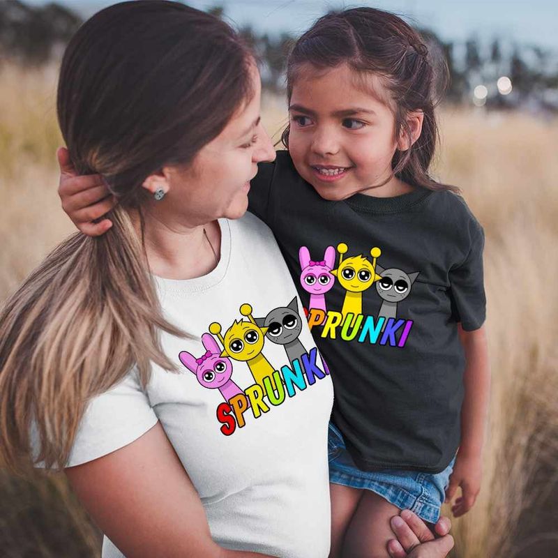Fashion, accesorii si bijuterii - Femei - Imbracaminte femei - Tricouri si topuri femei - Tricou Femei Sprunki Music Game, negru, marime M - Infinity.ro
