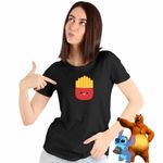 Fashion, accesorii si bijuterii - Femei - Imbracaminte femei - Tricouri si topuri femei - Tricou Femei Squishmallows Cartofi Prajiti, negru, marime S - Infinity.ro
