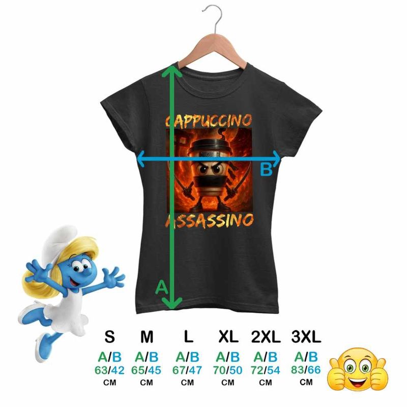 Fashion, accesorii si bijuterii - Femei - Imbracaminte femei - Tricouri si topuri femei - Tricou Femei Italia Cappuccino Assassino Brainrot, negru, marime 3XL - Infinity.ro