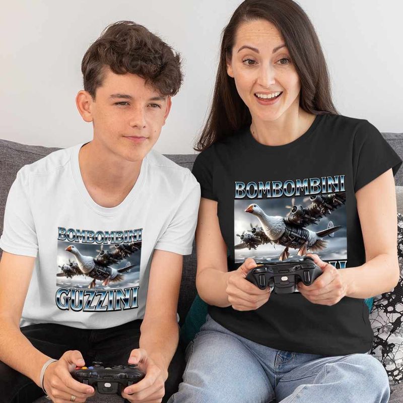 Fashion, accesorii si bijuterii - Femei - Imbracaminte femei - Tricouri si topuri femei - Tricou Femei Bombombini Guzzini Italian Meme Brainrot Brain Rot, alb, marime S - Infinity.ro