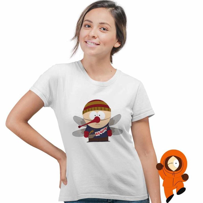 Fashion, accesorii si bijuterii - Femei - Imbracaminte femei - Tricouri si topuri femei - Tricou Femei South Park Mosquito Donovan Tantar Radioactive, alb, marime S - Infinity.ro