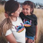 Fashion, accesorii si bijuterii - Femei - Imbracaminte femei - Tricouri si topuri femei - Tricou Femei Stitch Donut Gogoasa, negru, marime 3XL - Infinity.ro