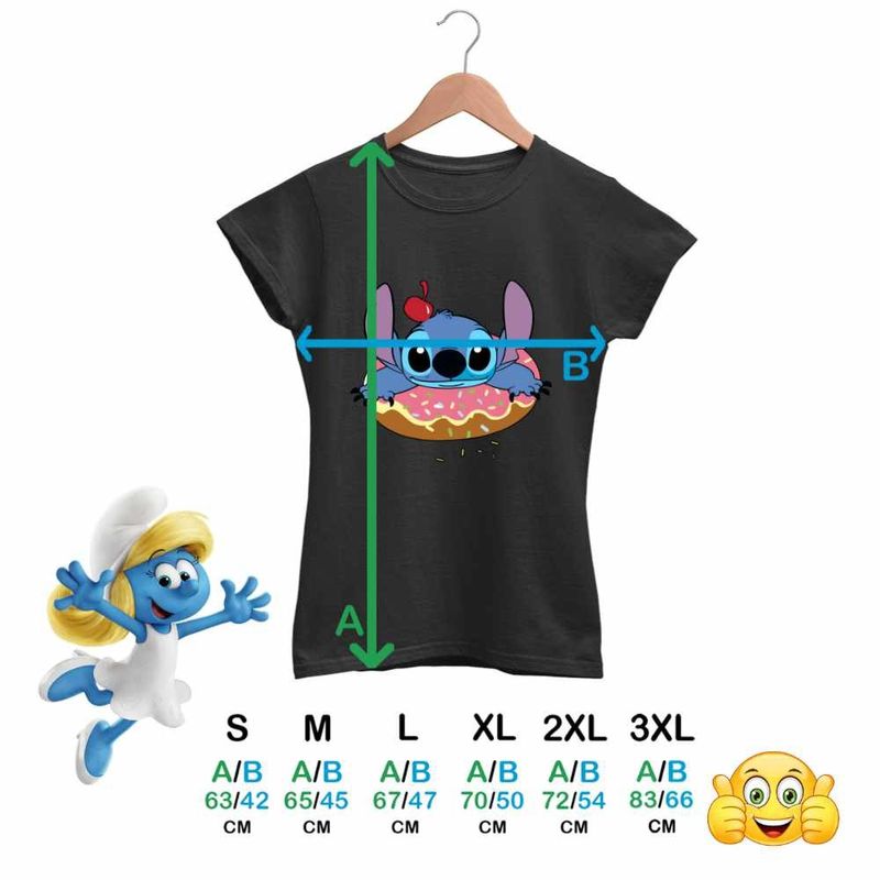 Fashion, accesorii si bijuterii - Femei - Imbracaminte femei - Tricouri si topuri femei - Tricou Femei Stitch Donut Gogoasa, negru, marime 3XL - Infinity.ro