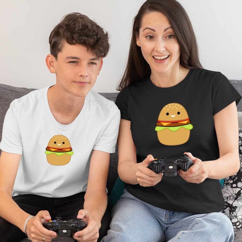 Fashion, accesorii si bijuterii - Femei - Imbracaminte femei - Tricouri si topuri femei - Tricou Femei Squishmallows Hamburger, alb, marime XL - Infinity.ro