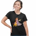 Fashion, accesorii si bijuterii - Femei - Imbracaminte femei - Tricouri si topuri femei - Tricou Femei Garda Felina Sofia Beshte Ono, negru, marime XL - Infinity.ro