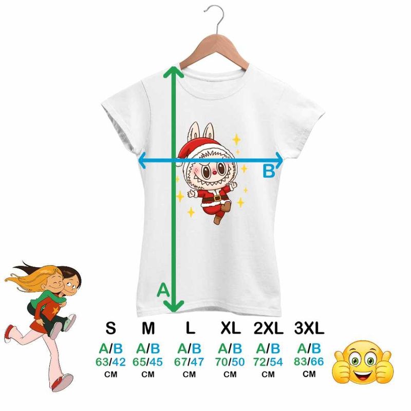 Fashion, accesorii si bijuterii - Femei - Imbracaminte femei - Tricouri si topuri femei - Tricou Femei Labubu Mos Craciun, alb, marime M - Infinity.ro