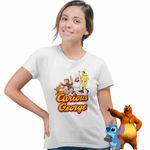 Fashion, accesorii si bijuterii - Femei - Imbracaminte femei - Tricouri si topuri femei - Tricou Femei Curious George Gradina Zoologica Cimpanzeu, alb, marime XL - Infinity.ro